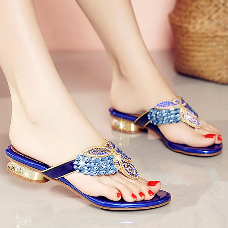 Women’s Water Diamond Summer Slippers – Bohemian Beach Flip Flops