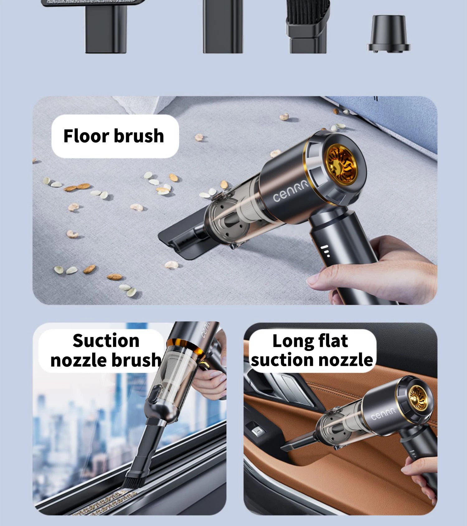 CENRR Mini Car Vacuum Cleaner 998000PA – Portable Handheld Vacuum & Blower for Car and Home Use