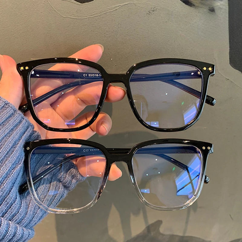 Anti-Blue Light Retro Flat Frame Glasses for Women – Hiking & Camping Eyewear (1/2/3 Pack)