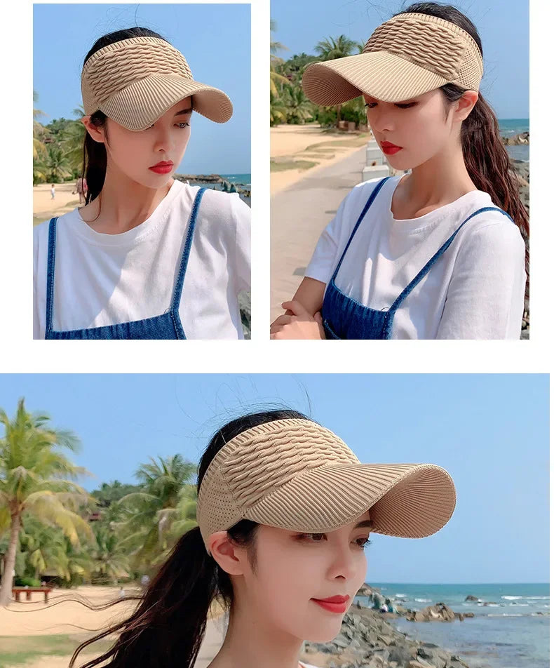 Anti-UV Sun Visor Hat – Breathable Adjustable Open Top Cap for Women & Men | Summer Sports, Golf, Tennis, Beach