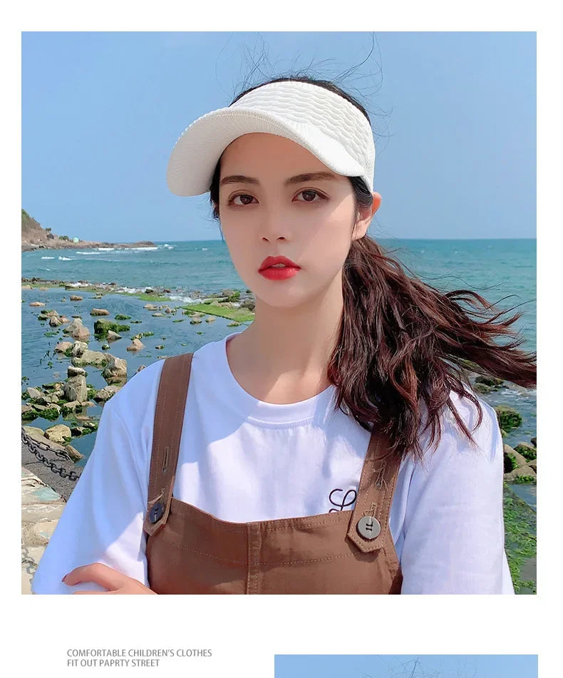 Anti-UV Sun Visor Hat – Breathable Adjustable Open Top Cap for Women & Men | Summer Sports, Golf, Tennis, Beach