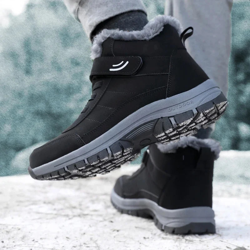 Women’s Winter Snow Boots – Warm Plush Fur Ankle Wedges, Non-Slip Waterproof Combat Hiking Boots