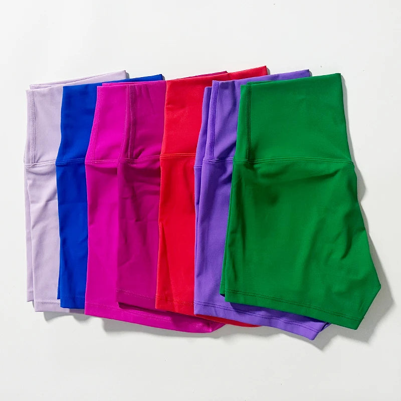 Women’s High-Waist Seamless Yoga Shorts – Slim Fit Butt-Lifting Gym & Running Biker Shorts