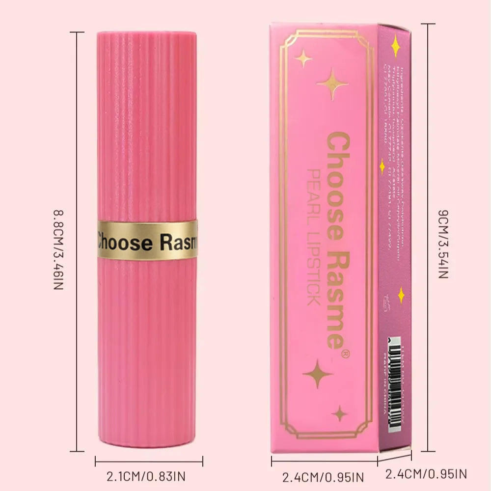 Pearlescent Pink Glitter Velvet Lipstick – Waterproof Long Lasting Matte Metallic Shimmer Diamond Lipstick for Women