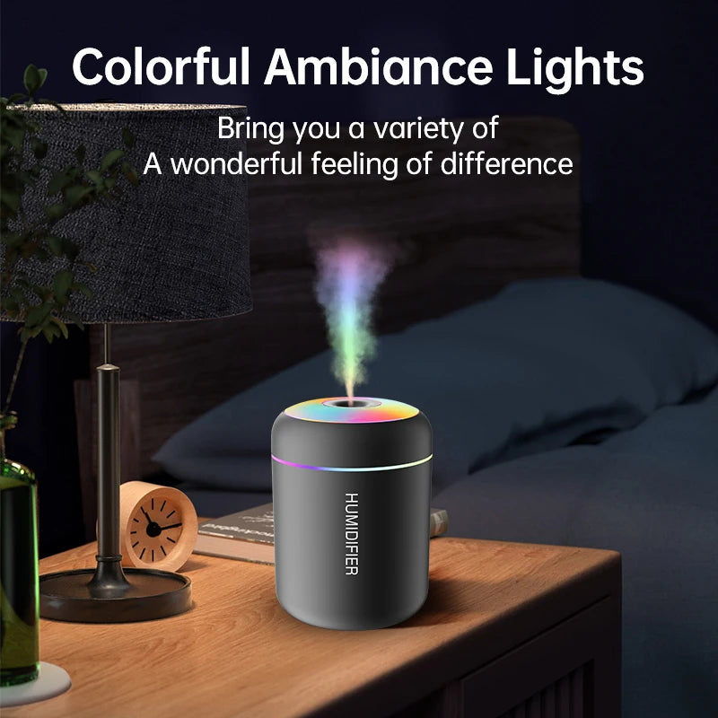 180ml Mini USB Air Humidifier & Essential Oil Diffuser – Portable Aromatherapy Mist Maker with LED Light for Car, Home & Bedroom Air Purification