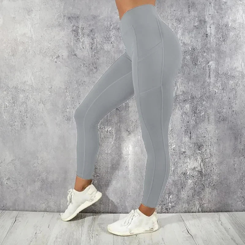 High Waist Yoga Leggings for Women – Butt Lifting Gym & Running Tights with Pocket, Stretchy Ankle-Length Sports Pants