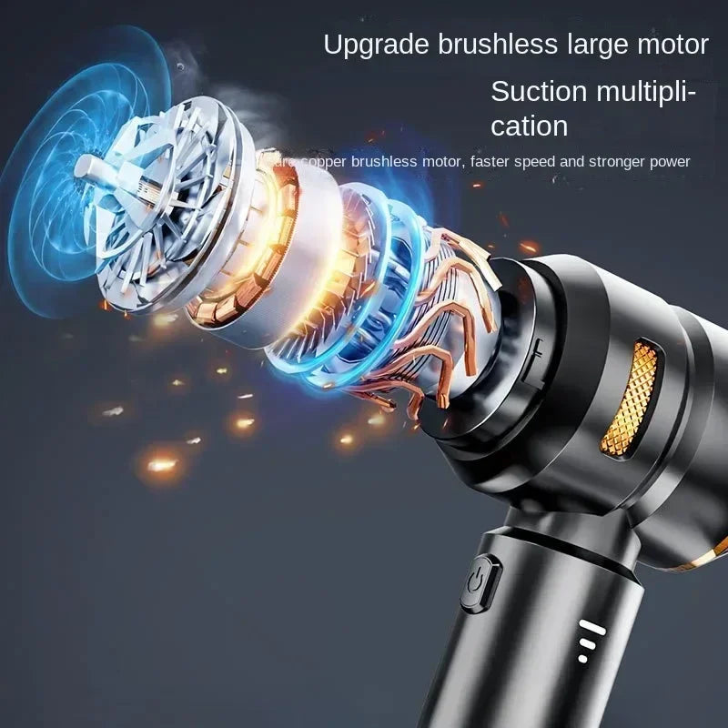 Cordless High Power Car Vacuum Cleaner – Portable Handheld Brushless Motor Air Duster for Home & Auto Cleaning