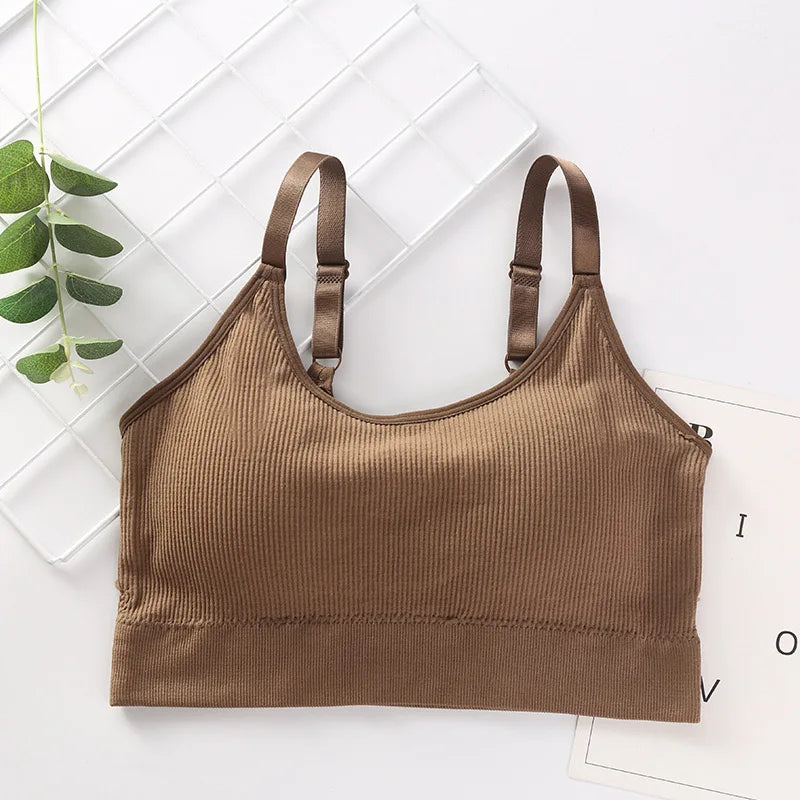 Women’s Seamless Cotton Tube Top Bra – Wire-Free Gathered Comfort Bralette