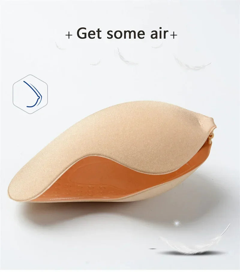 Invisible Silicone Stick-On Push Up Bra – Seamless Strapless Lift Breast Pads, Natural Color Breast Petals for Women (XT-002)