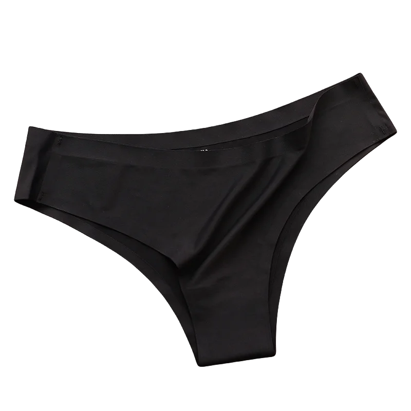 4PCS Seamless Women’s G-String Panties Set – Ultra-Thin Ice Silk Low Waist Invisible Briefs, Soft Breathable Cotton Crotch Underwear