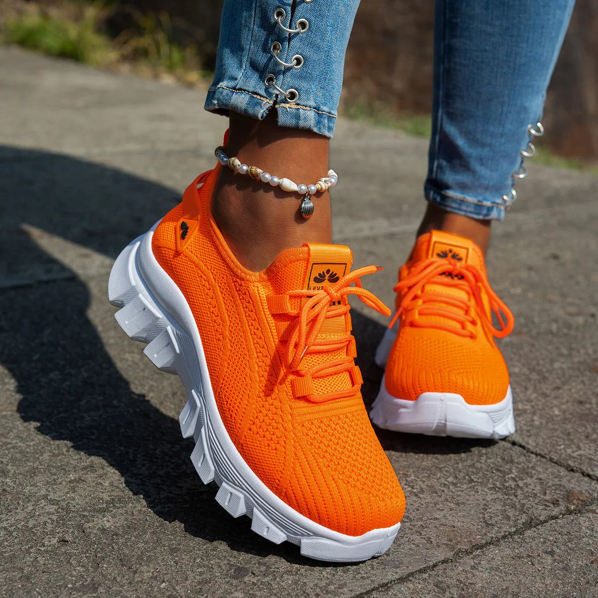 Women’s Lightweight Breathable Mesh Slip-On Walking Shoes – Plus Size Comfort Non-Slip Flat Sole Casual Spring Sneakers