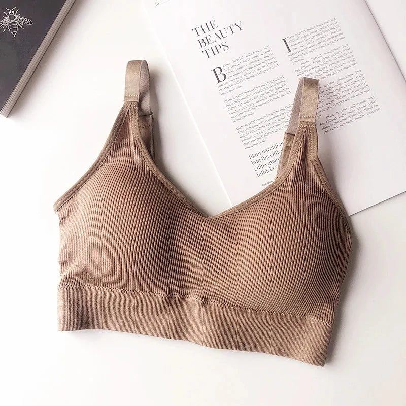 Women’s Seamless Cotton Tube Top Bra – Wire-Free Gathered Comfort Bralette