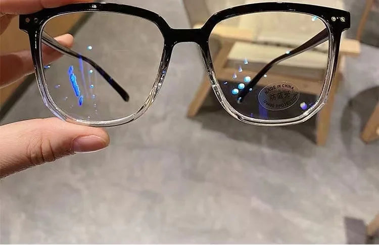 Anti-Blue Light Retro Flat Frame Glasses for Women – Hiking & Camping Eyewear (1/2/3 Pack)