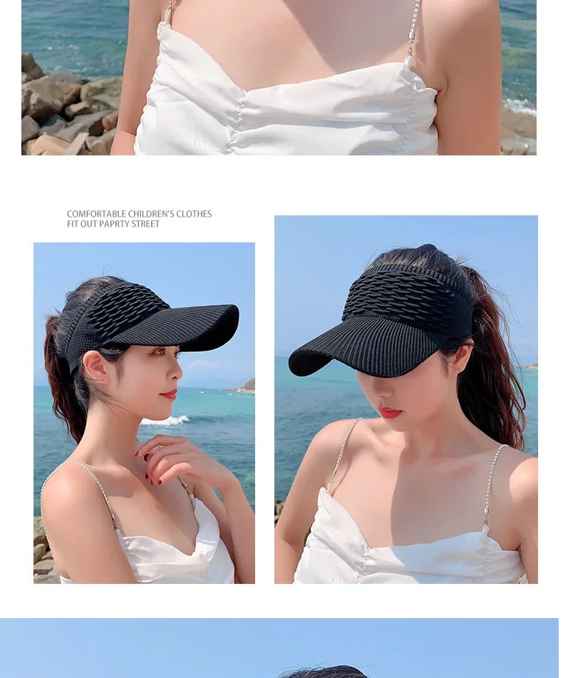 Anti-UV Sun Visor Hat – Breathable Adjustable Open Top Cap for Women & Men | Summer Sports, Golf, Tennis, Beach