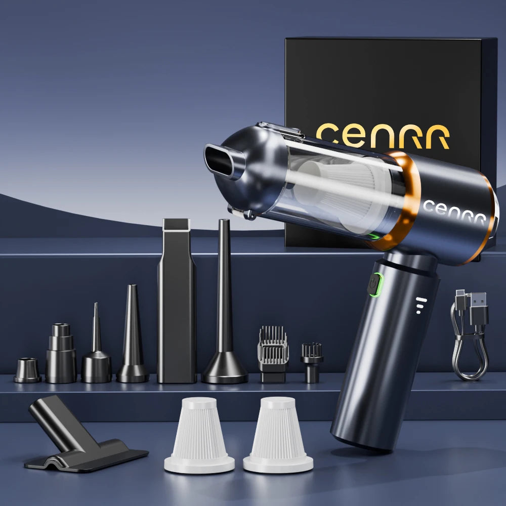 CENRR Mini Car Vacuum Cleaner 998000PA – Portable Handheld Vacuum & Blower for Car and Home Use