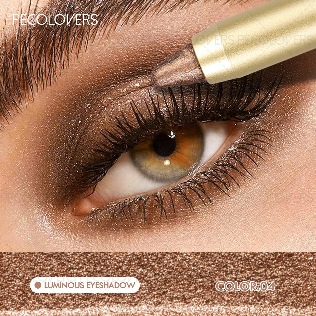 Smudge-Proof Waterproof Dual-Ended Eyeshadow Stick with Sponge Brush – Glitter & Matte Finishes