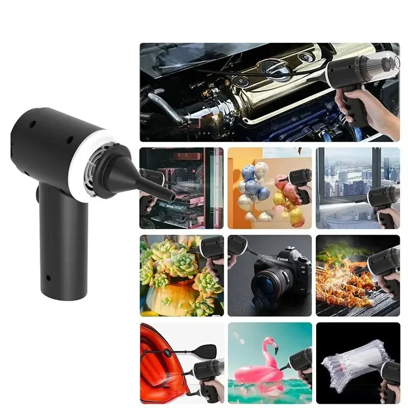 9000Pa Wireless Car Vacuum Cleaner, 120W Cordless Handheld Mini Vacuum – USB Rechargeable 1200mAh Portable Wet & Dry Cleaner for Car, Home & Office