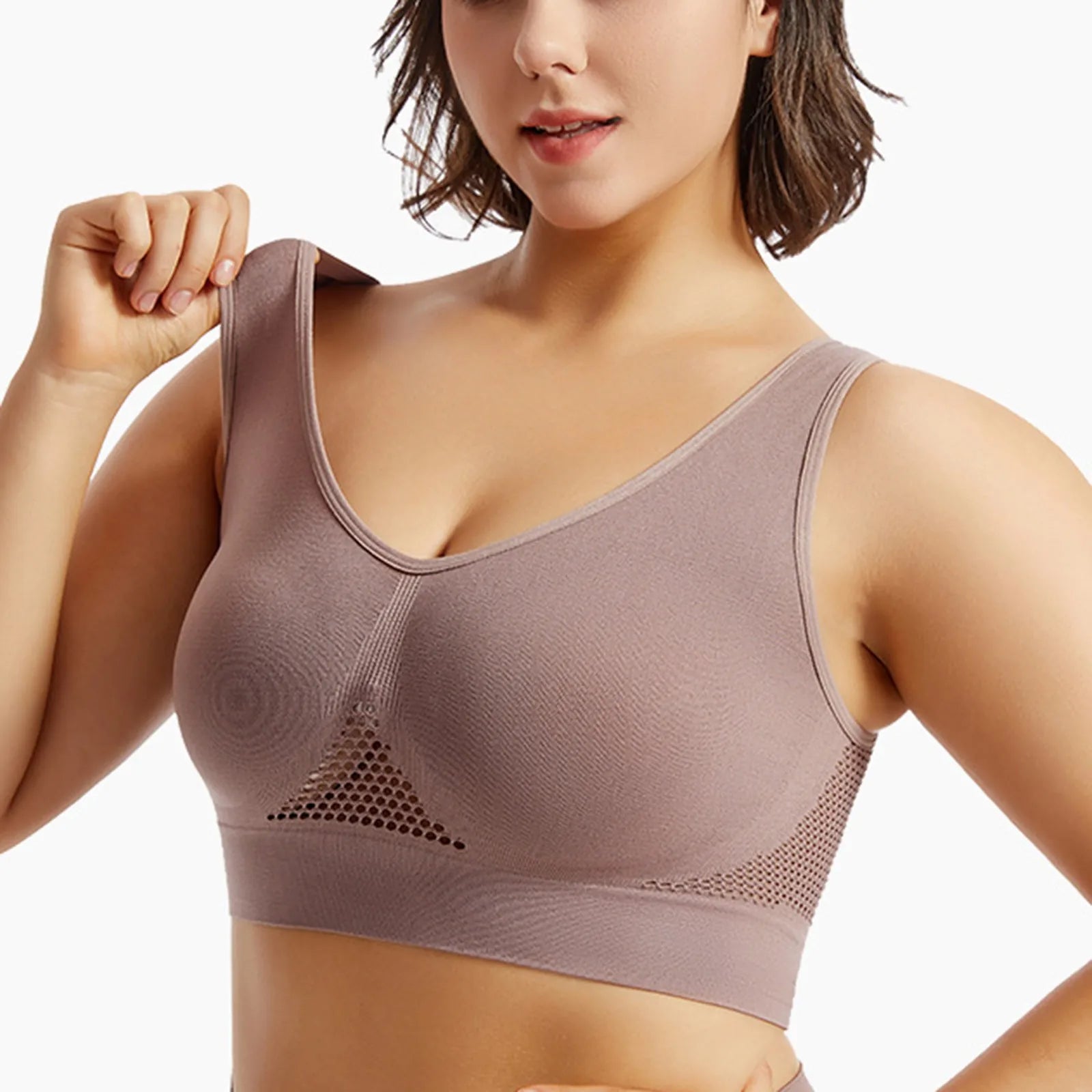 Shockproof Women’s Sports Bra – Breathable Knit Running & Yoga Tank Top, High-Support Anti-Sag Fitness Vest