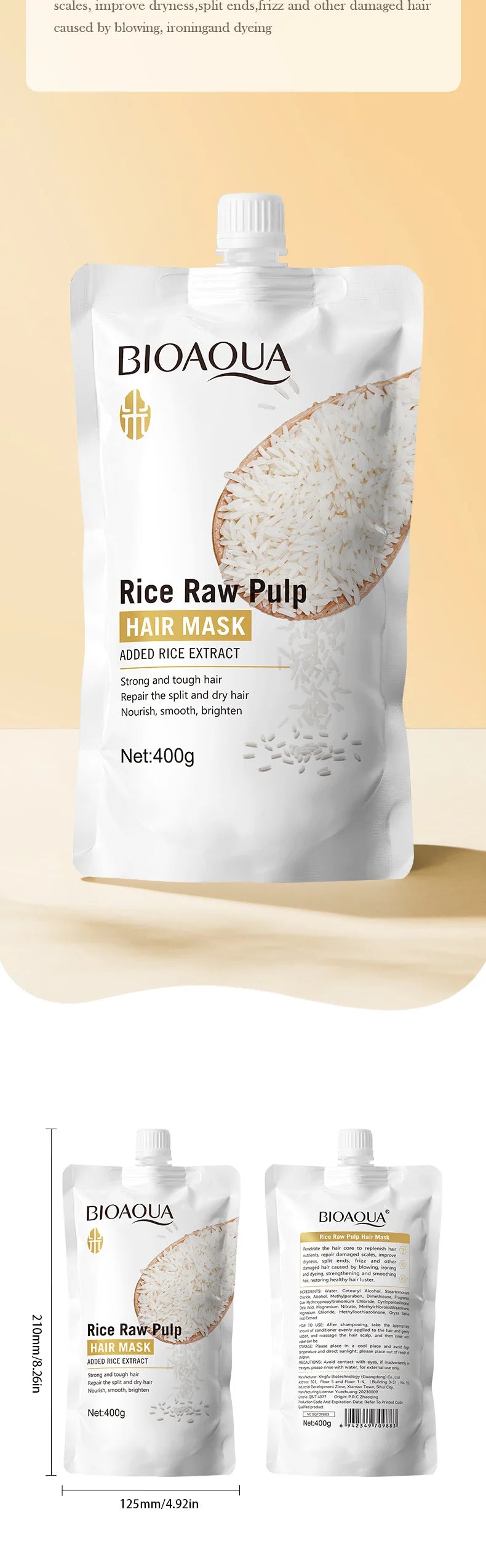 Magical Keratin Hair Mask – 5-Second Repair Treatment for Damaged, Frizzy Hair | Rice Extract Moisturizing Conditioner for Smooth, Shiny Hair