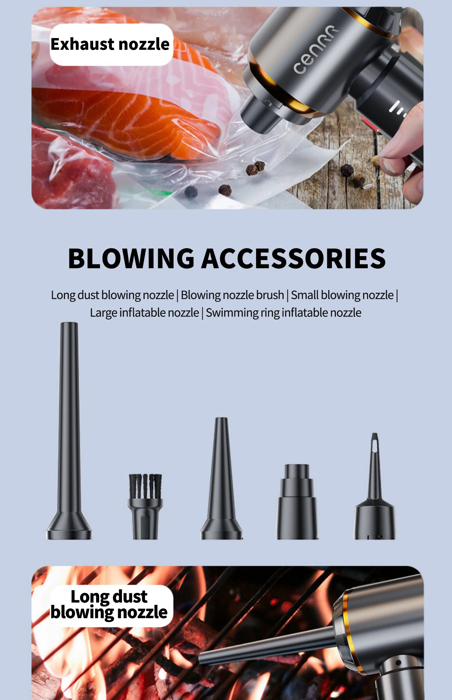 CENRR 998000PA Cordless Car Vacuum Cleaner – High Suction Handheld Portable Wireless Cleaning Machine for Car Interior and Home Use