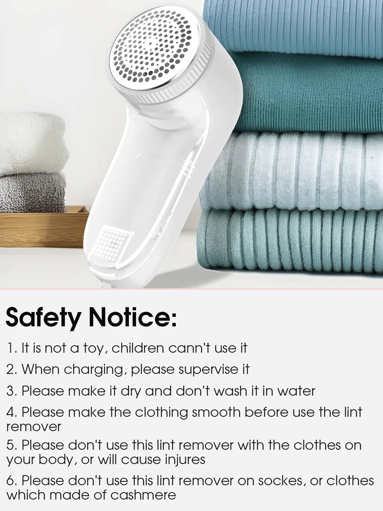 Electric Fabric Lint Remover – Portable Clothes Shaver with Stainless Steel Blades, USB 5V/2A Rechargeable Fuzz & Pill Remover for Wool & Garments