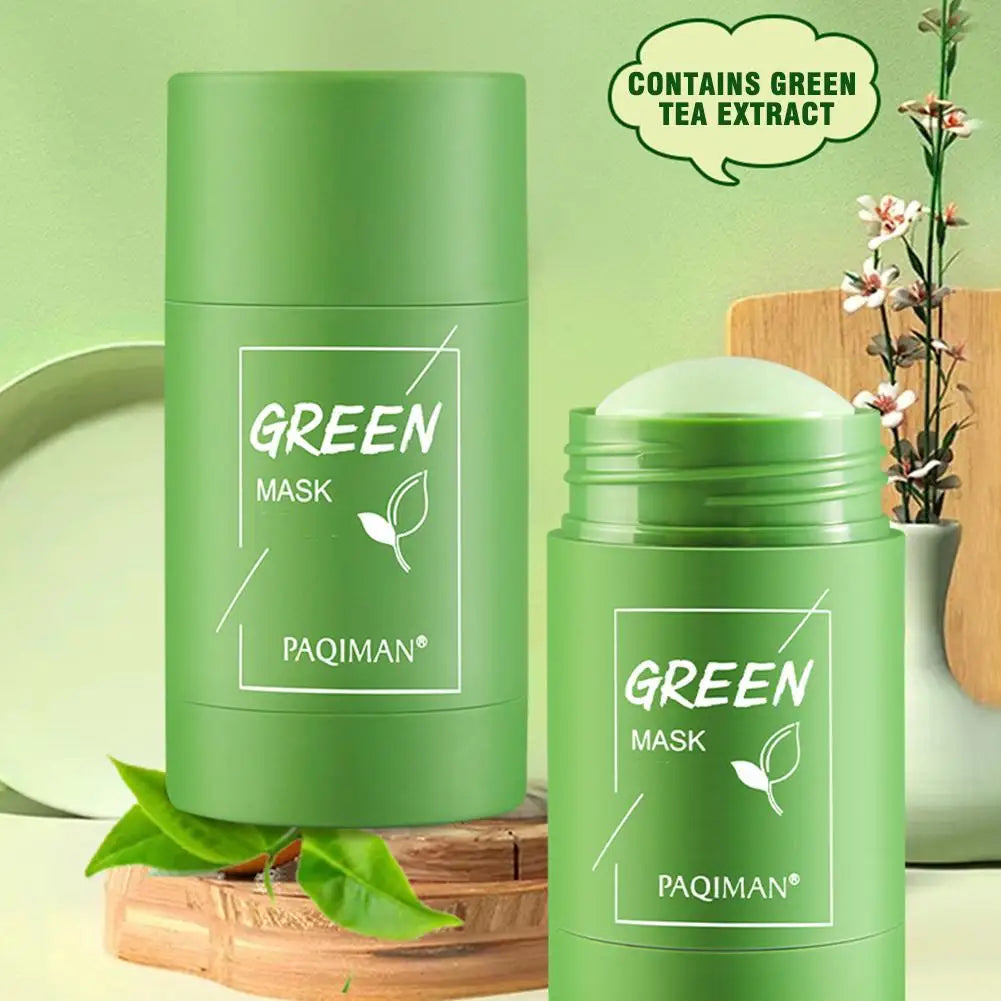Green Tea Facial Clay Mask Stick – Deep Cleansing, Oil Control, Acne Treatment & Pore Minimizing Korean Skincare