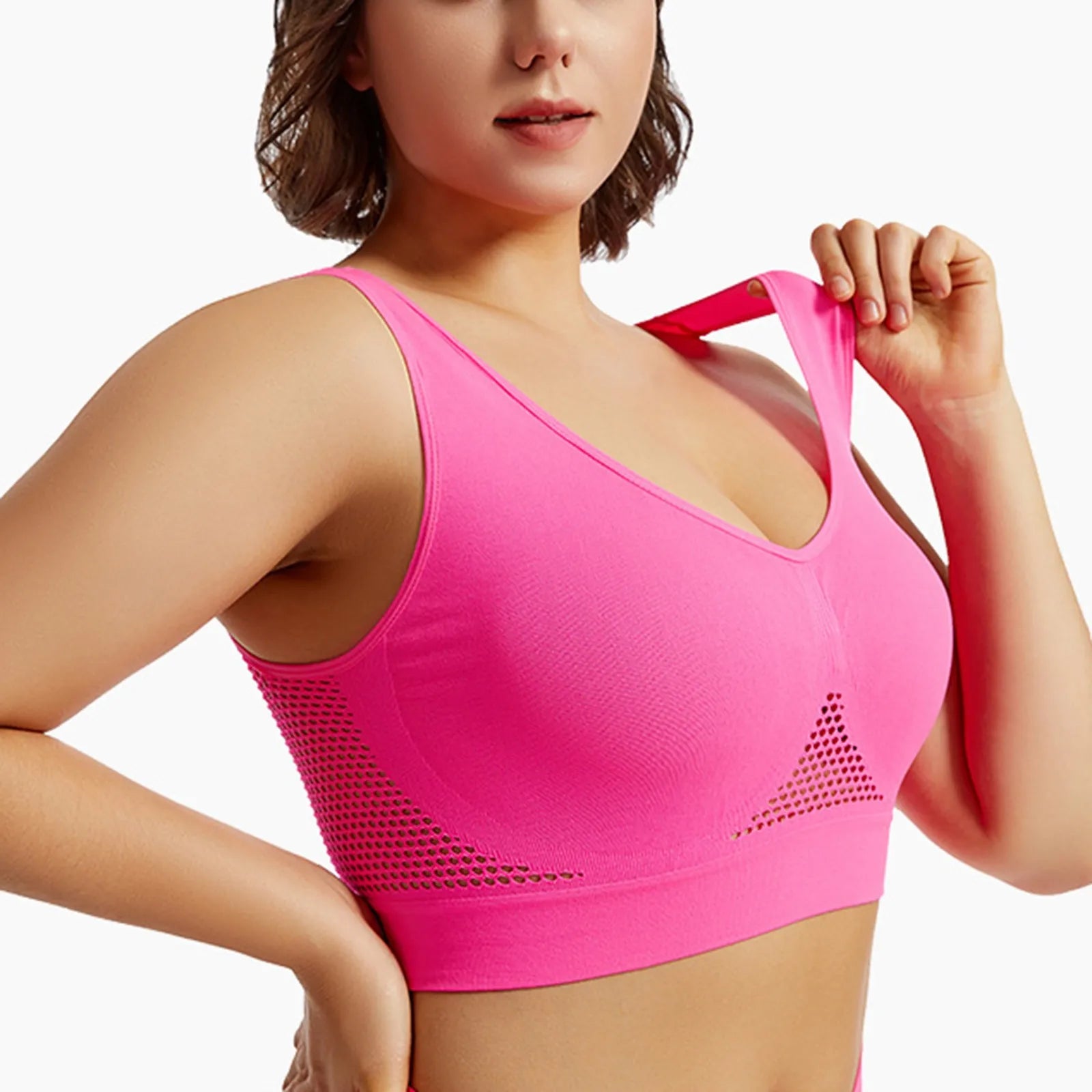 Shockproof Women’s Sports Bra – Breathable Knit Running & Yoga Tank Top, High-Support Anti-Sag Fitness Vest