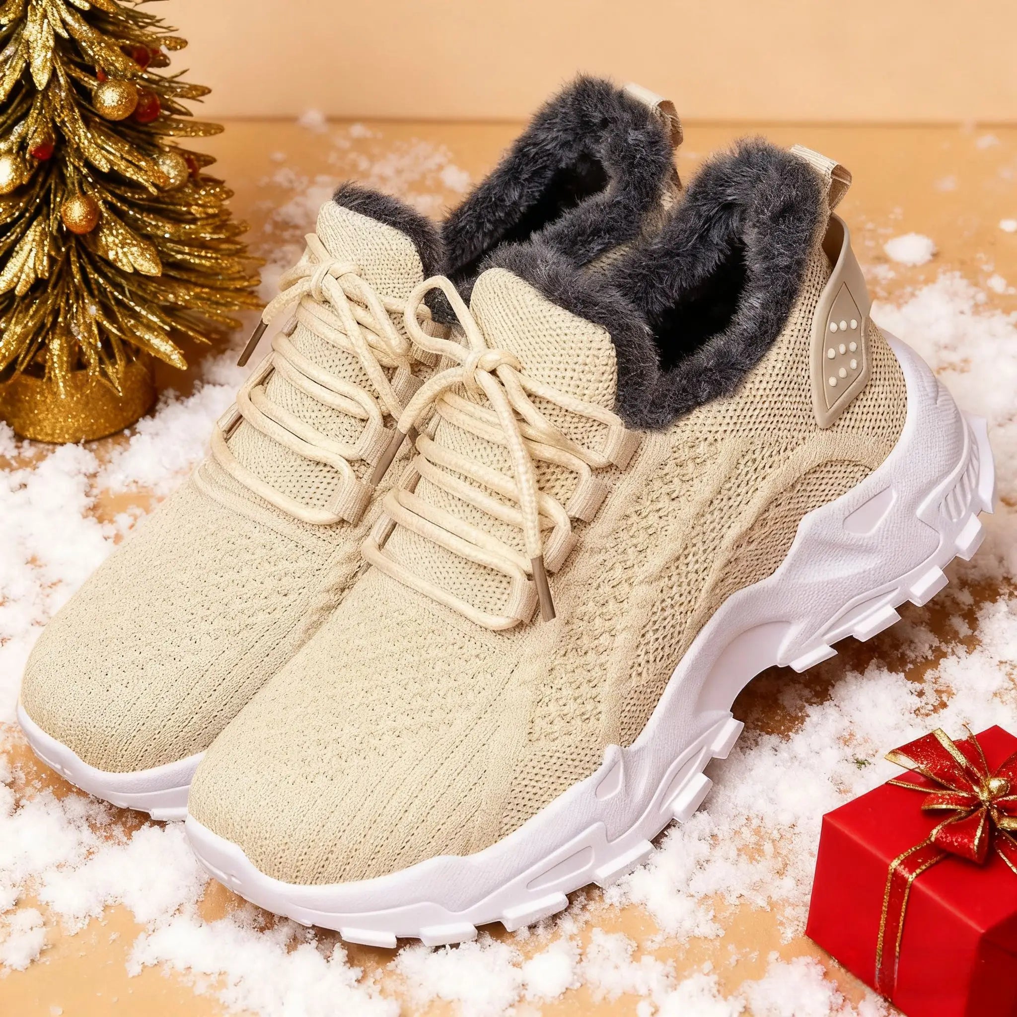 Women’s Winter Warm Non-Slip Sports Shoes – Plush Lined Outdoor Walking Sneakers for Cold Weather Comfort