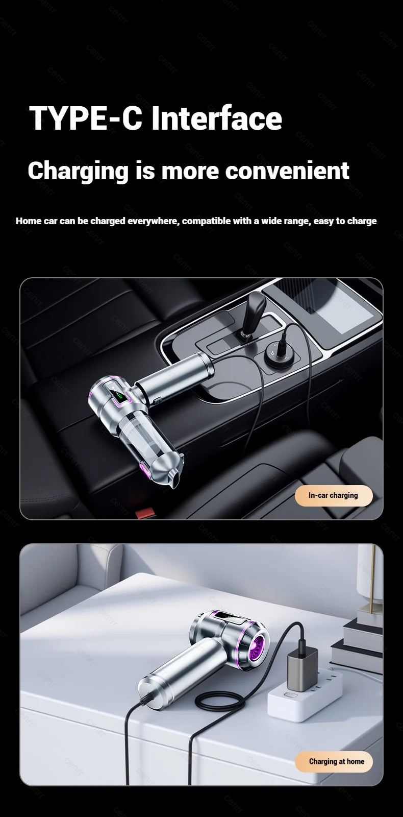 Cordless Mini Car Vacuum Cleaner 998000PA – Portable Handheld Blower for Car & Home Cleaning