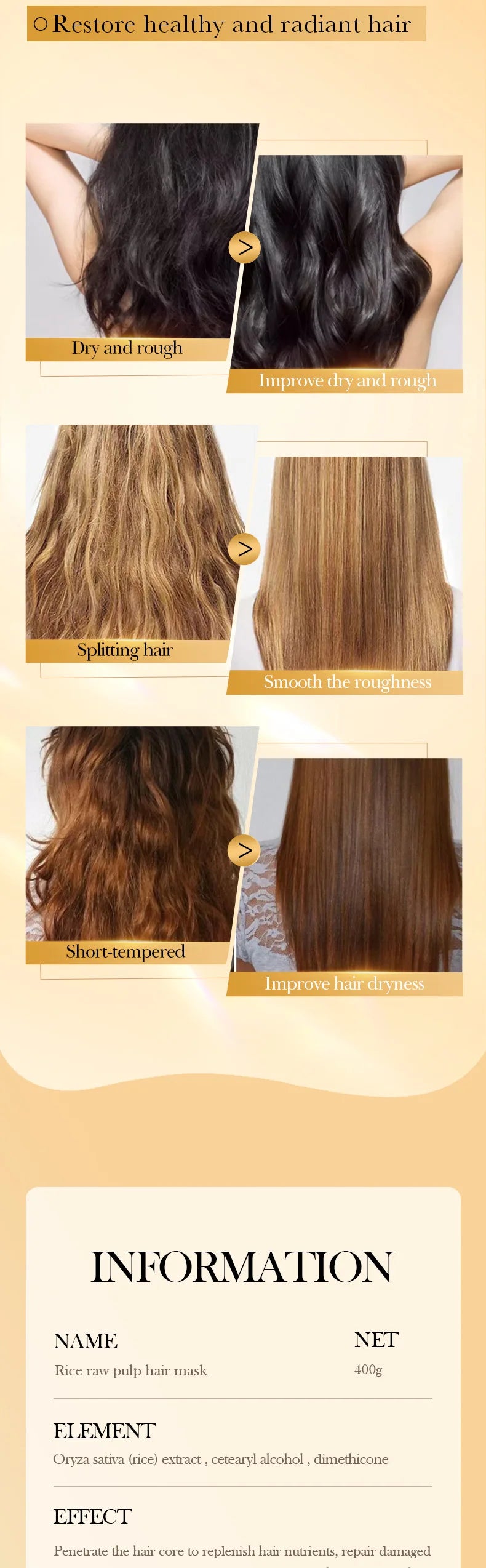 Magical Keratin Hair Mask – 5-Second Repair Treatment for Damaged, Frizzy Hair | Rice Extract Moisturizing Conditioner for Smooth, Shiny Hair