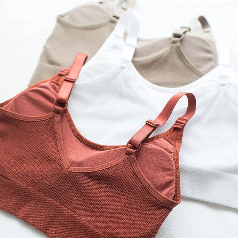 Women’s Seamless Cotton Tube Top Bra – Wire-Free Gathered Comfort Bralette