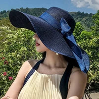 Women’s Foldable Straw Sun Hat – UV Protection Beach Visor, Lightweight Travel Bucket Cap, Casual Summer Panama Hat