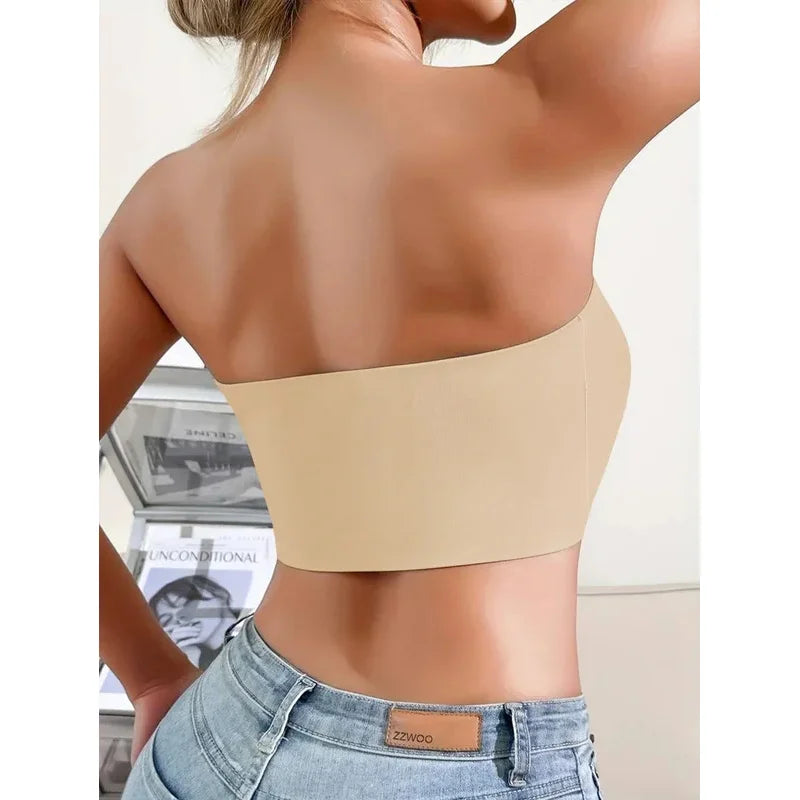 Women’s Strapless Seamless Front Button Bra – Wireless No Padding 3/4 Cup Comfortable Everyday Underwear